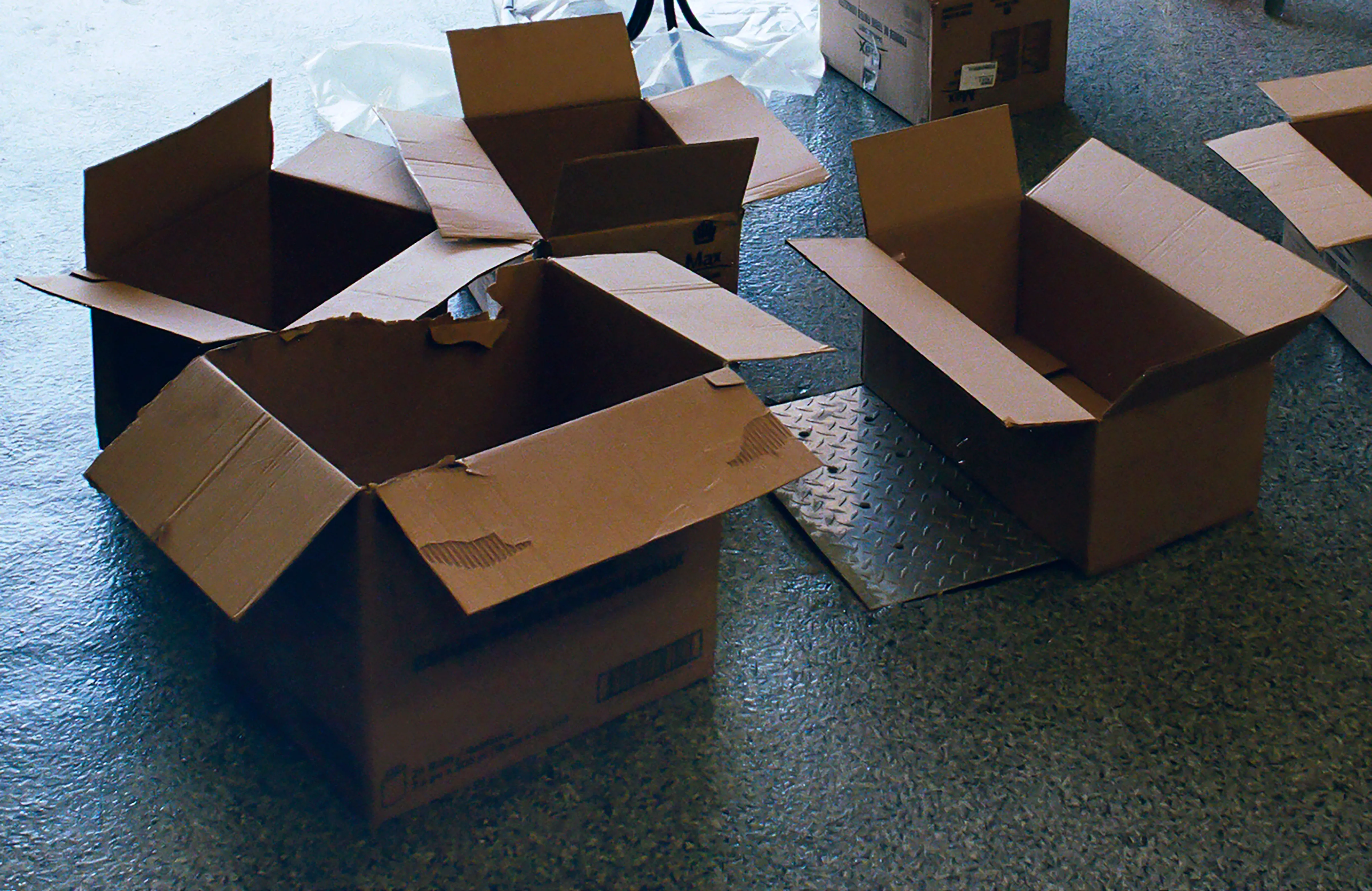 Boxes in garage