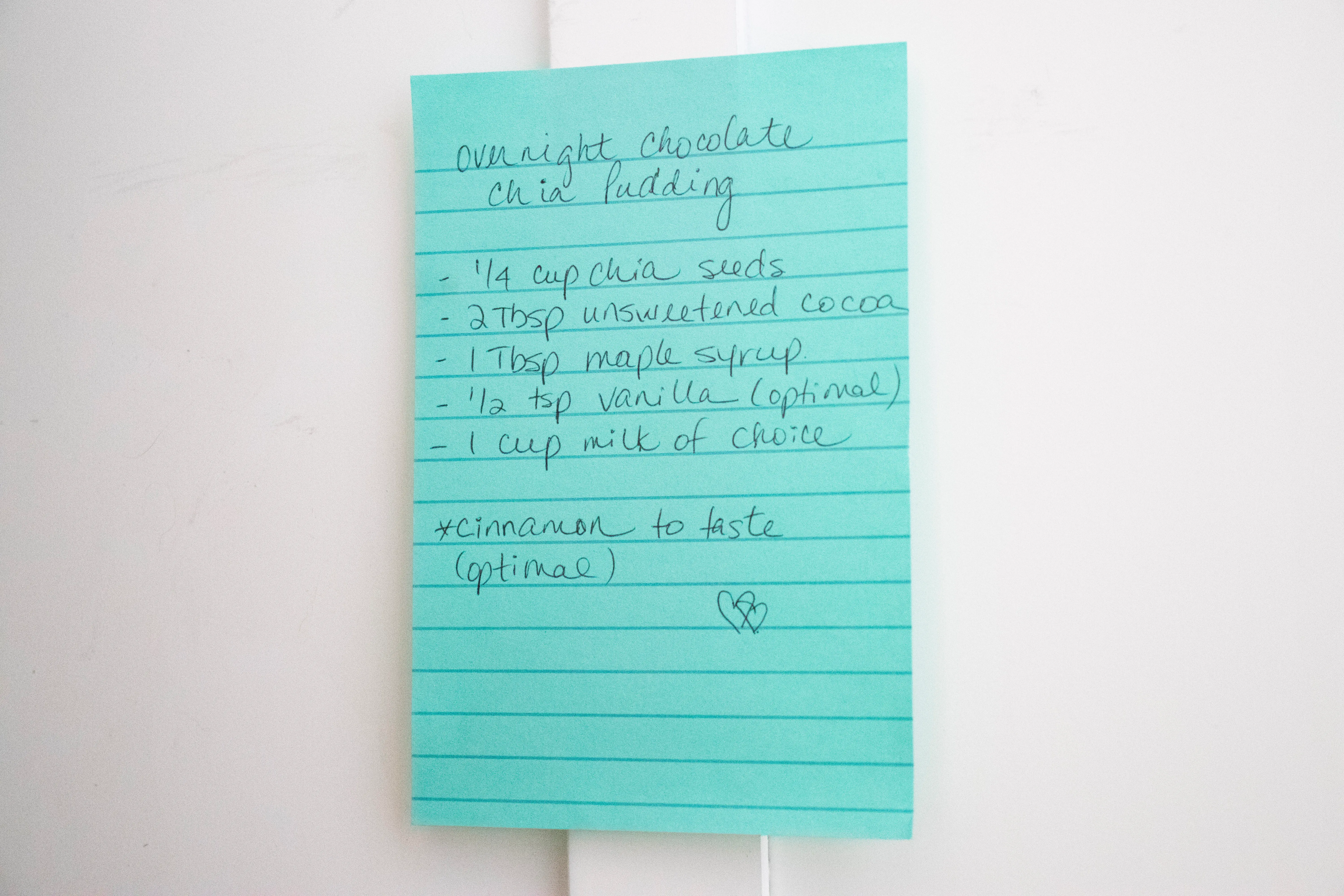 Chia pudding note